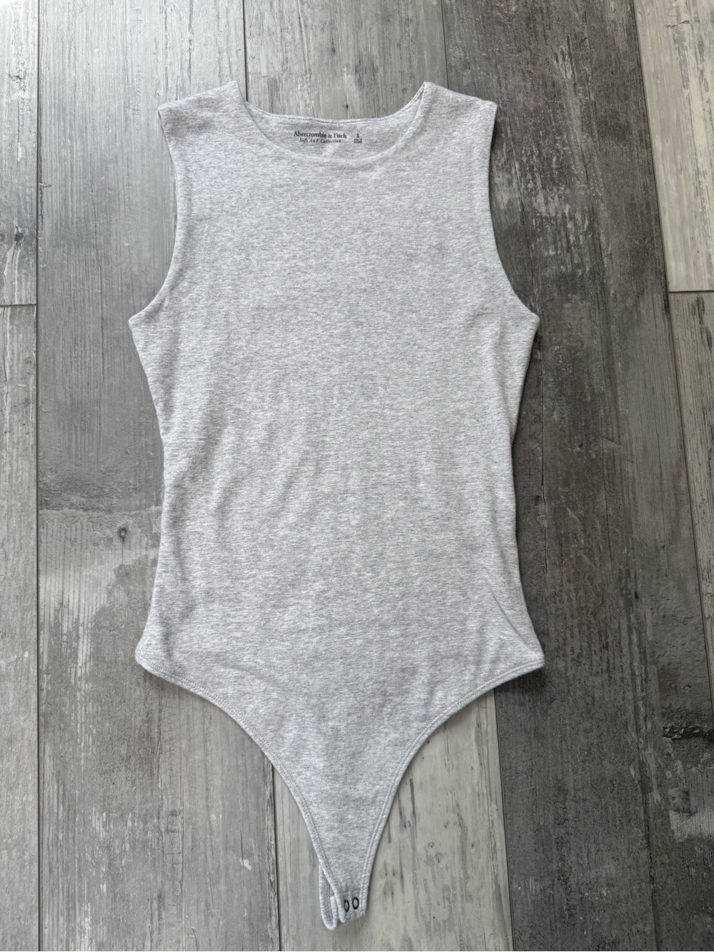 Abercrombie & Fitch Soft A&F Heather Gray Sleeveless Bodysuit Small